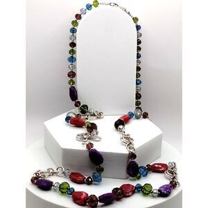 Necklace of Beautiful Jewel toned beads Perfect for the Holidays